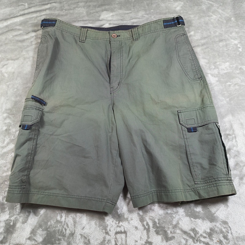 Vintage Old Navy Cargo Shorts Mens 38 Belted Utility Military Y2K Faded Color